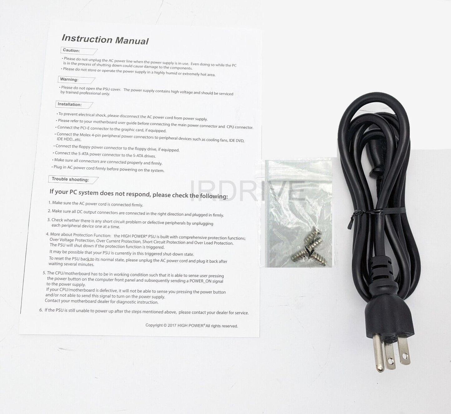Lot 4pcs: PowerSpec 650W 80plus Bronze 2x PCIE Modular Cable ATX PC Power Supply