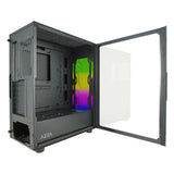 New AZZA Bundle Celesta CSAZ-340F ARGB Mid Tower ATX Case w/ SHARK ATX-1000-LED 1000W BLUE LED PSU