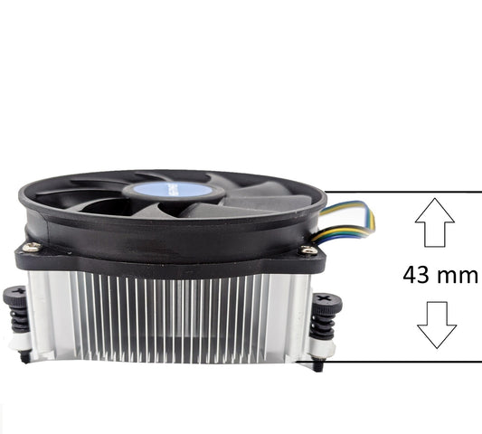 Low Profile 43mm Height AMD Ryzen Socket AM4/AM5 CPU Cooler with 95mm PWM Cooling Fan