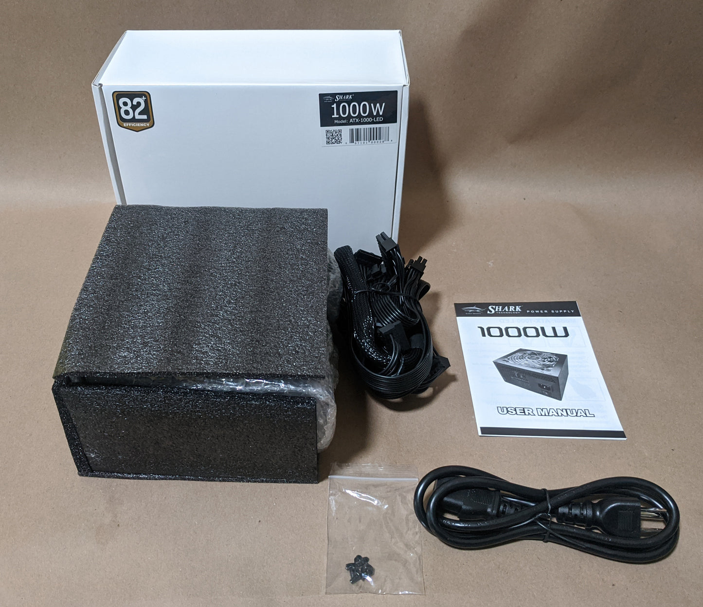 SHARK ATX-1000-LED Quiet LED Fan 1000W Gaming PC PCIe Power Supply ATX/EPS 12V