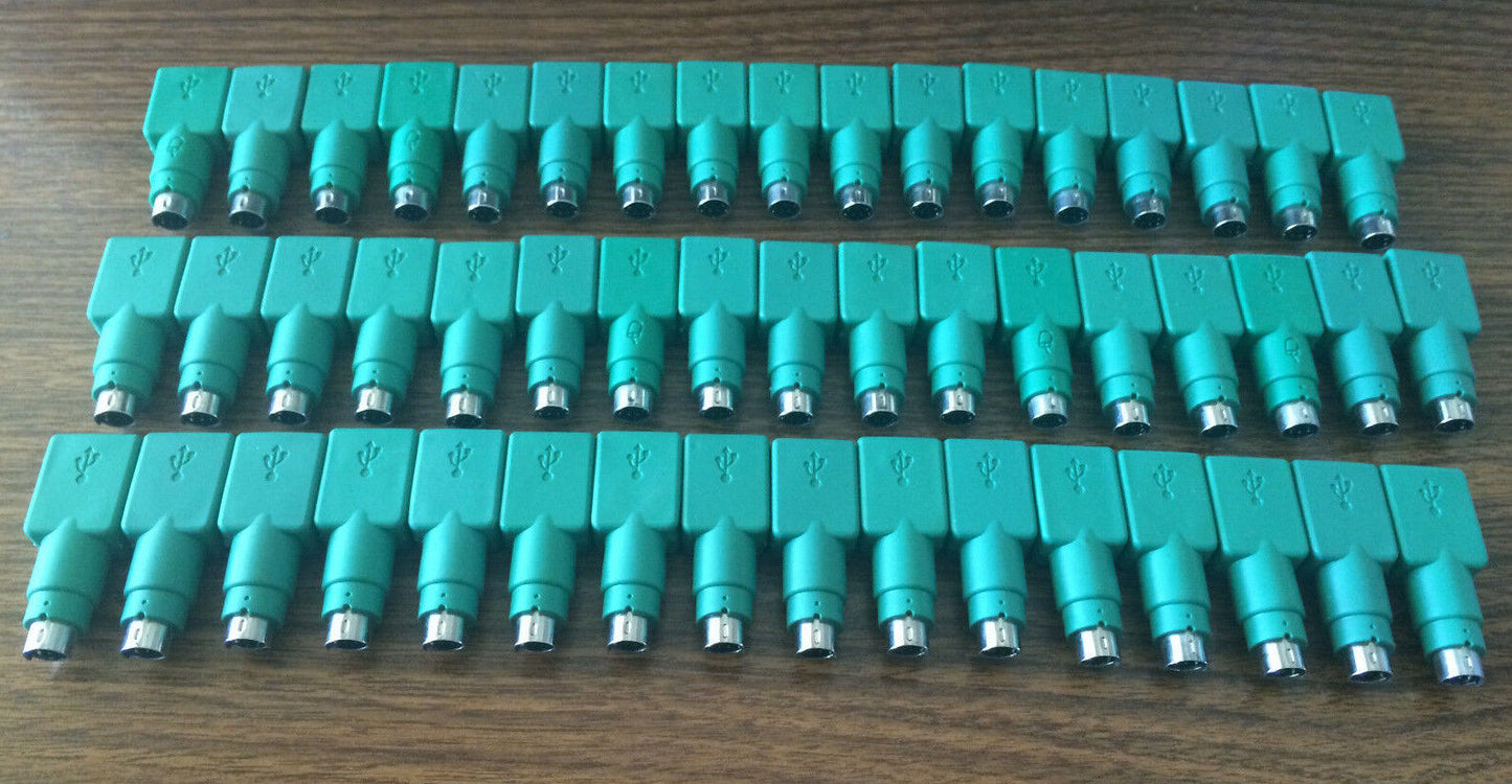 Lot 100 USB Female to PS/2 Male Adapter Connector Converter PC Keyboard & Mouse