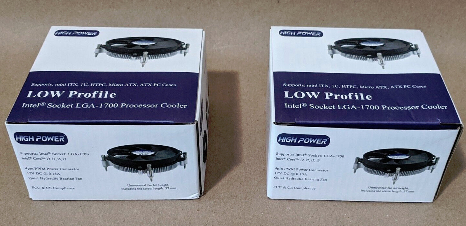 2-Pack: NEW HIGH POWER® Low Profile 4pin PWM Fan Intel Socket