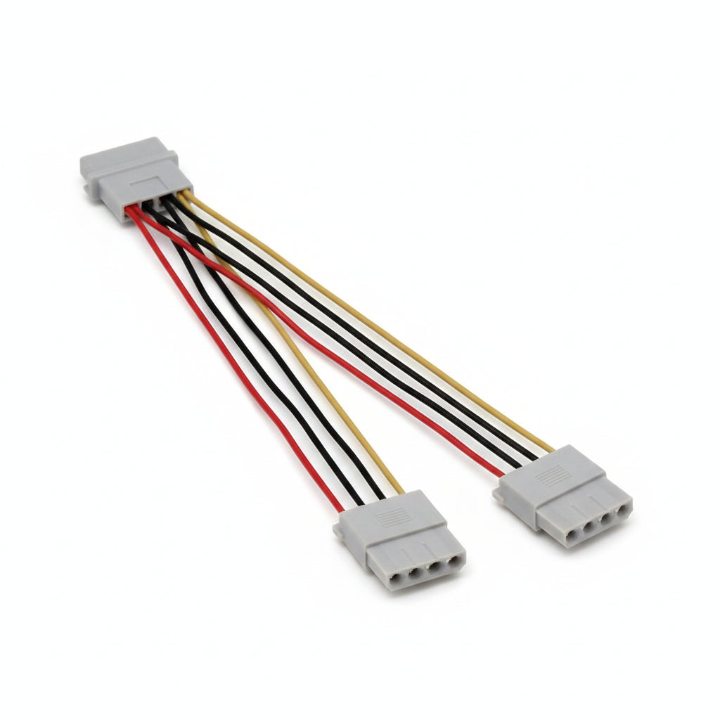 NEW 7.5" 4 Pin Y Molex Peripheral Power Supply Connector Cable