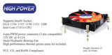HIGH POWER® LGA-115x-mITX Low Profile (26.95mm in height) Intel Processor Cooling Fan & Heat-sink   LGA 1156/1155/1150/1151/1200