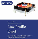 HIGH POWER® LGA-115x-mITX Low Profile (26.95mm in height) Intel Processor Cooling Fan & Heat-sink   LGA 1156/1155/1150/1151/1200