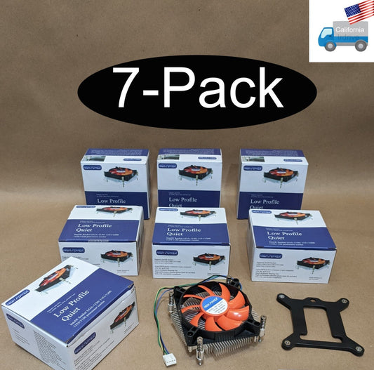 Lot 7: NEW HIGH POWER® LGA-115x-mITX 1U Low-Profile Quiet 80mm CPU Cooling Fan i5 i7