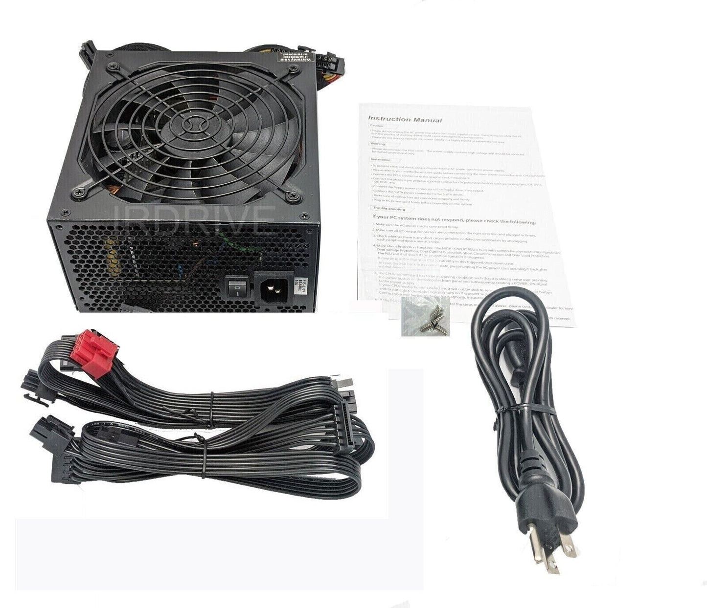 Lot 4pcs: PowerSpec 650W 80plus Bronze 2x PCIE Modular Cable ATX PC Power Supply