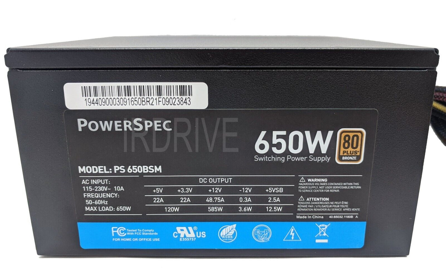 Lot 4pcs: PowerSpec 650W 80plus Bronze 2x PCIE Modular Cable ATX PC Power Supply