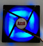 2-pack: NEW Azza 140mm x 25mm Blue LED 3-pin Gaming PC Case Cooling Fan 14cm