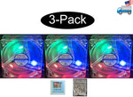 3-Pack: NEW Evercool Crystal 80mm x 35mm Multi-Color LED PC Case Cooling Fan Lot