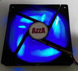 2-pack: NEW Azza 140mm x 25mm Blue LED 3-pin Gaming PC Case Cooling Fan 14cm