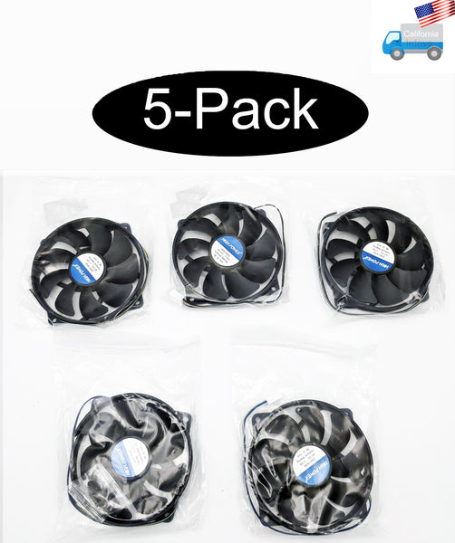 5-Pack: NEW HIGH POWER® Low-Profile 95mm x 15mm Replacement 4-pin PWM CPU Cooling Fan on 80-mm Frame Model: JD9515K80
