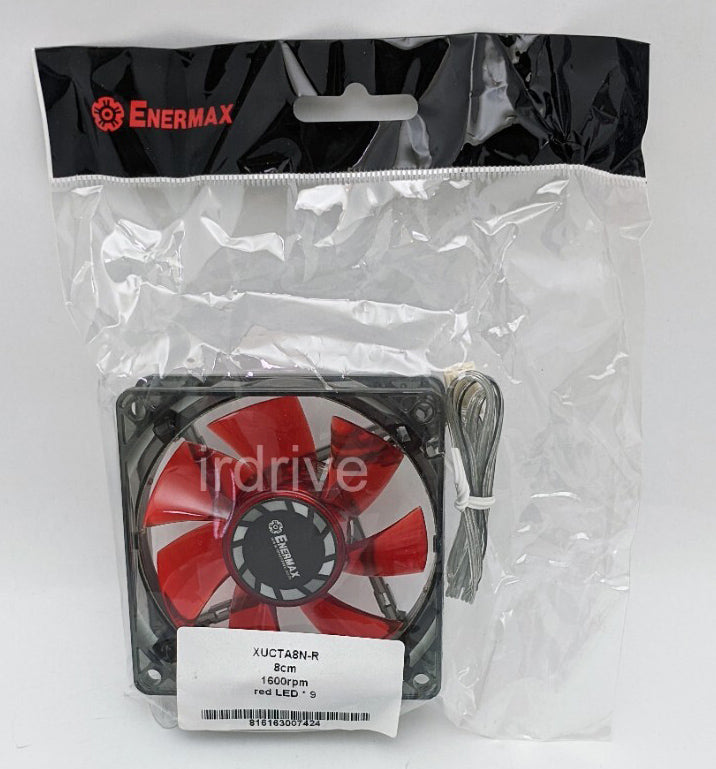 Wholesale 16-pack: NEW Enermax Twister 80mm x 25mm RED LED 3-pin 12V Case Cooling Fan Model: XUCTA8N-R