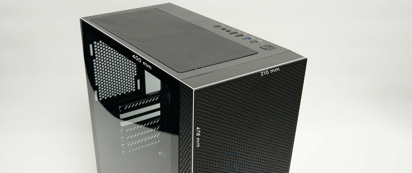 New AZZA Bundle Celesta CSAZ-340F ARGB Mid Tower ATX Case w/ SHARK ATX-1000-LED 1000W BLUE LED PSU