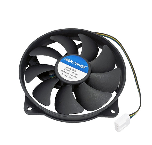NEW HIGH POWER® Low-Profile 95mm x 15mm Replacement 4-pin PWM CPU Cooling Fan on 80-mm Frame Model: JD9515K80