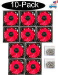 Wholesale 10-pack: NEW Enermax Twister 80mm x 25mm RED LED 3-pin 12V Case Cooling Fan Model: XUCTA8N-R