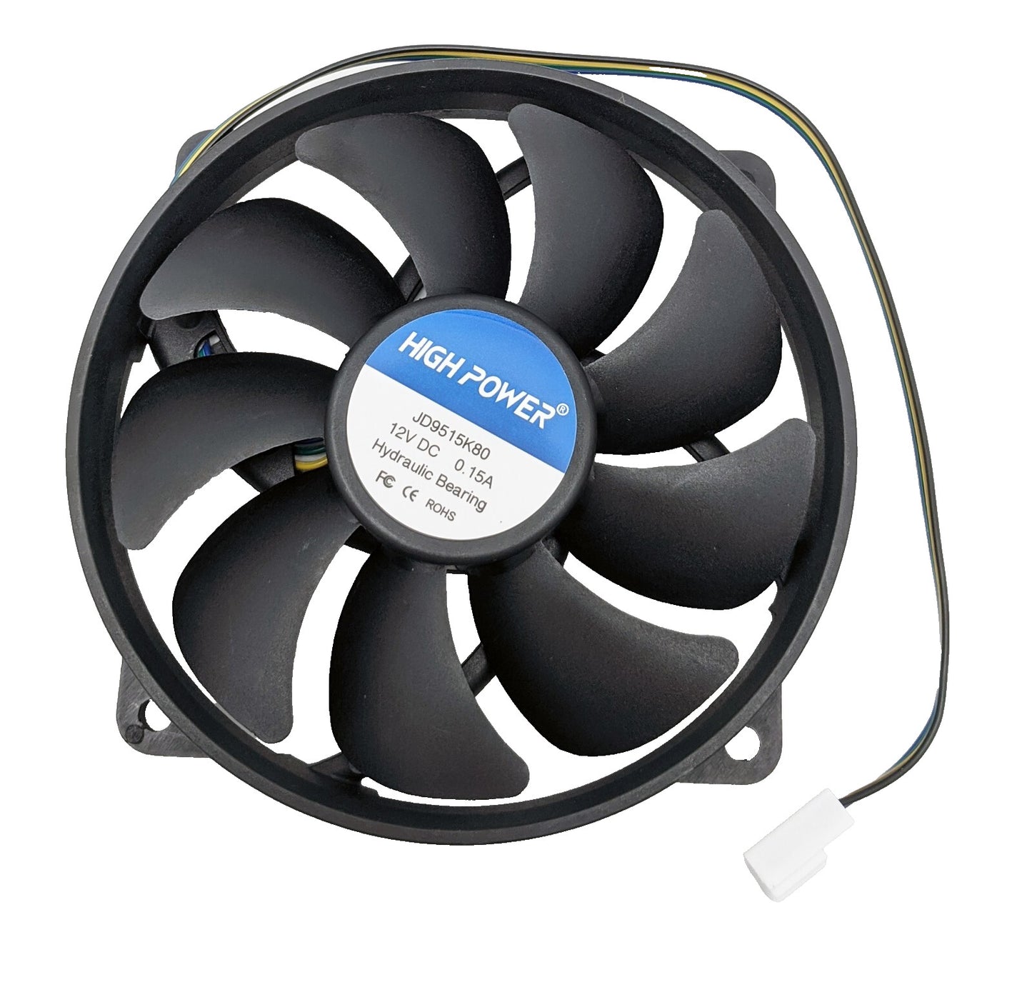 NEW HIGH POWER® Low-Profile 95mm x 15mm Replacement 4-pin PWM CPU Cooling Fan on 80-mm Frame Model: JD9515K80
