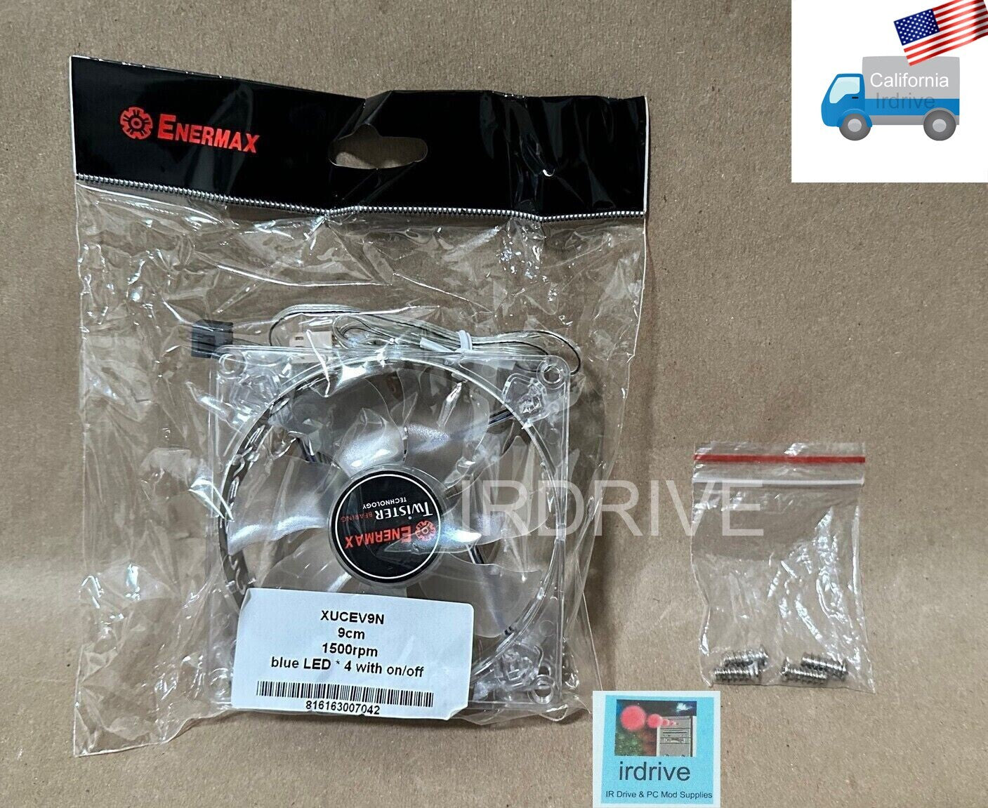 Lot 3: New Enermax Twister 90mm BLUE LED (ON/OFF Switch) 12V 3pin PC Case Cooling Fan Model: XUCEV9N (Copy)