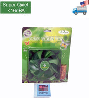 2-Pack: NEW Evercool Ever Green Quiet 16dBA Ever Green 120mm x 25mm 3pin PC Case Cooling Fan EGF-12