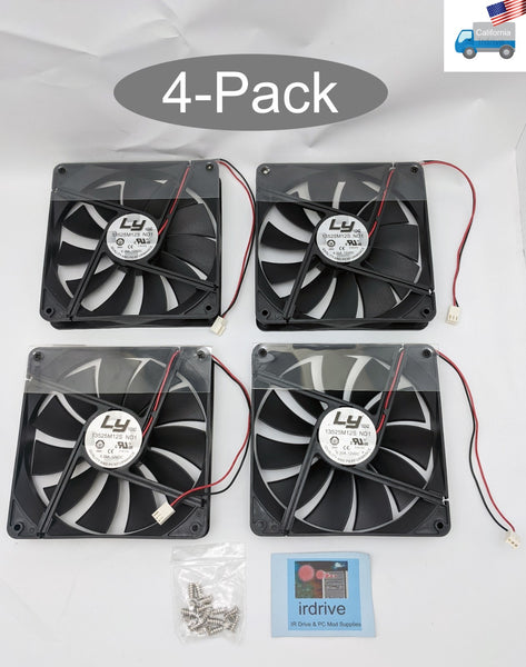 4-Pack: NEW LY 13525M12S ND1 135mm x 25mm ATX Power Supply Replacement Fan,3pin/2-wire