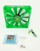 2pack: NEW Evercool Quiet 16dBA Ever Green 140mm 3pin PC Case Cooling Fan EGF-14