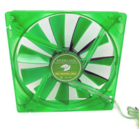2pack: NEW Evercool Quiet 16dBA Ever Green 140mm 3pin PC Case Cooling Fan EGF-14