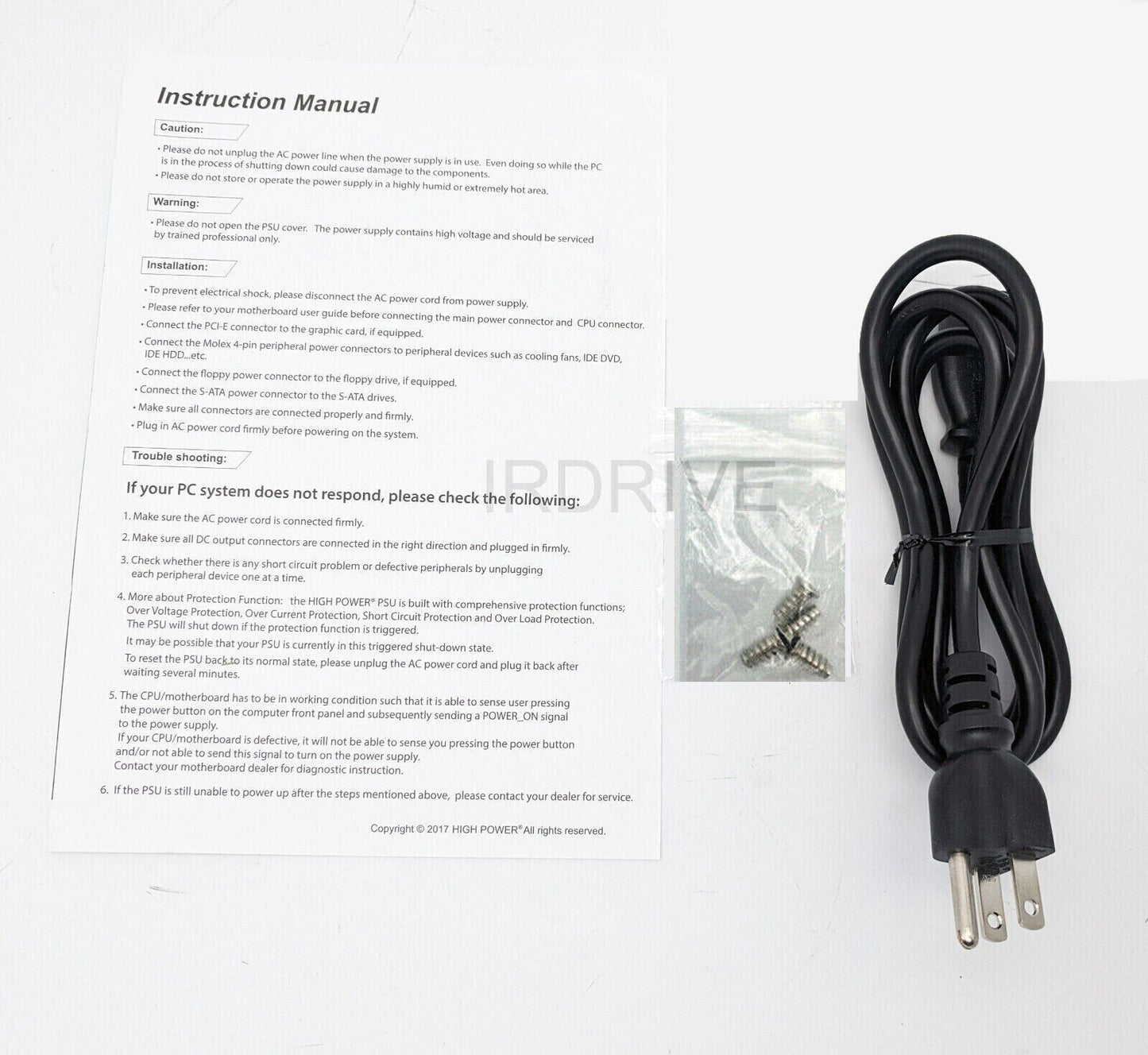 Lot 8pcs: PowerSpec 750W 80plus Bronze 2x PCIE Modular Cable ATX PC Power Supply