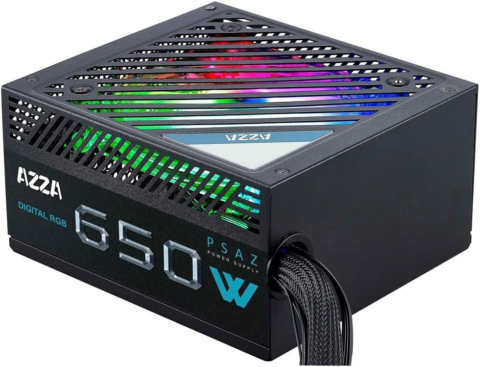 NEW AZZA 650W 80plus Bronze 120mm Digital RGB Fan PC Power Supply  PSAZ-650W (ARGB)