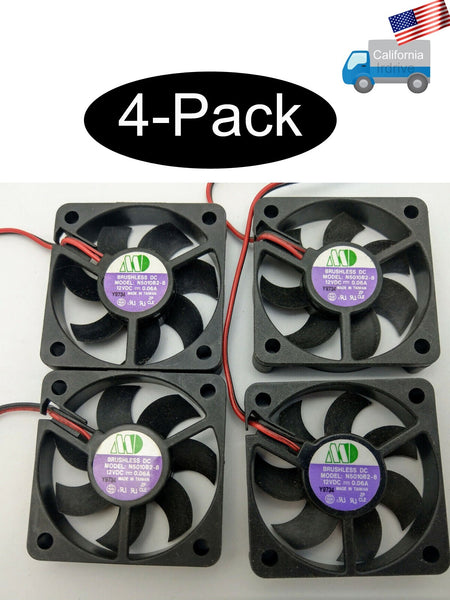 4-Pack New MO N5010B2-8 2pin 50mm x 10mm 12V UL/TUV Ball Bearing RC Auto Car Fan