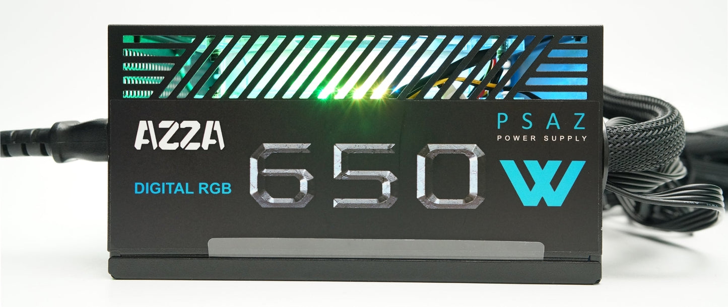 NEW AZZA 650W 80plus Bronze 120mm Digital RGB Fan PC Power Supply  PSAZ-650W (ARGB)