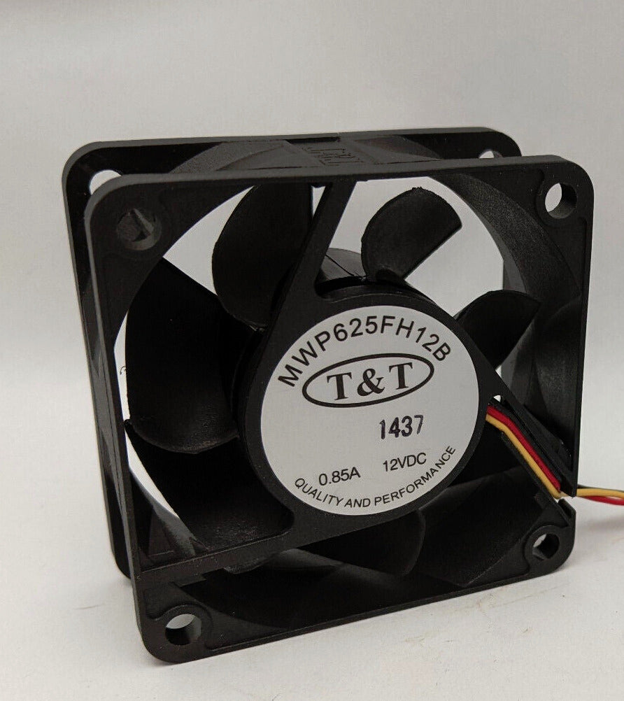 2-Pack: T&T MWP625FH12B 60mm 7000 RPM Dual Ball Bearing DC 12V Server Cooling Case Fan