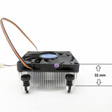 HIGH POWER® Lowest Profile 32mm Height 1U/2U/MiniITX AMD Ryzen Socket AM4/AM5 CPU Cooler