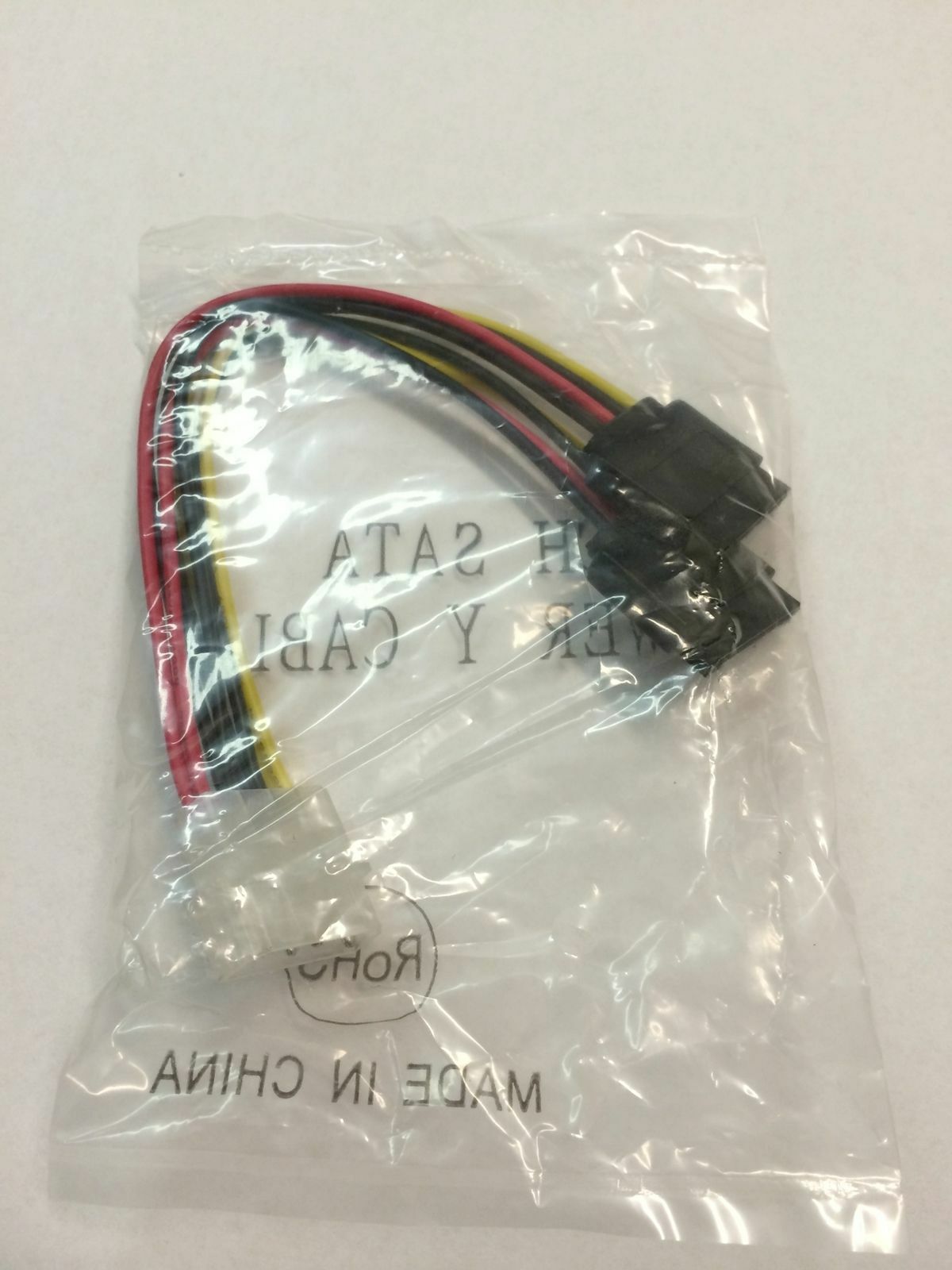 Lot 10: Lead Free 8inch 4pin Molex PC Power Connector-2x SATA HDD Adapter YCable