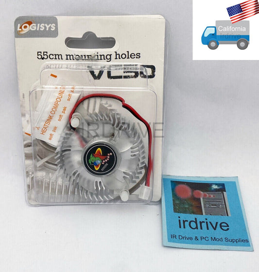 NEW Logisys VC50 50mm 2-pin VGA Card Cooler fan w/ 55mm Mounting Holes + Paste