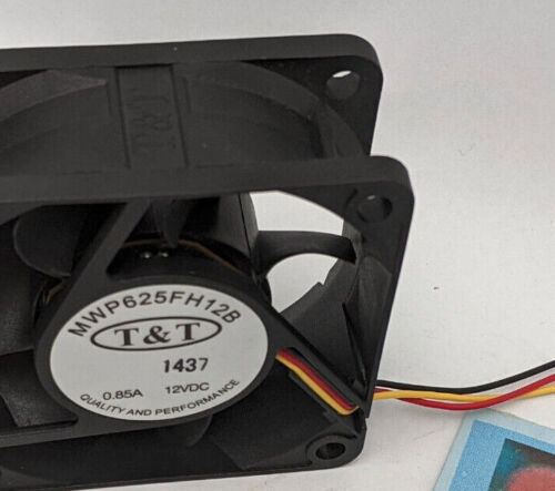 2-Pack: T&T MWP625FH12B 60mm 7000 RPM Dual Ball Bearing DC 12V Server Cooling Case Fan