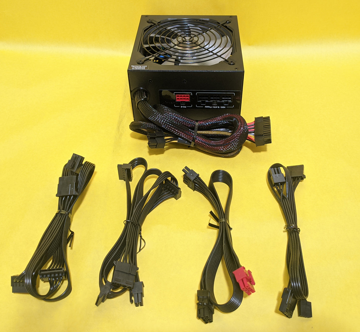 Lot 4pcs: PowerSpec 650W RGB LED Fan 80+ Bronze 2x PCIE SemiModular Power Supply