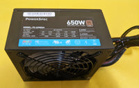 Lot 4pcs: PowerSpec 650W RGB LED Fan 80+ Bronze 2x PCIE SemiModular Power Supply