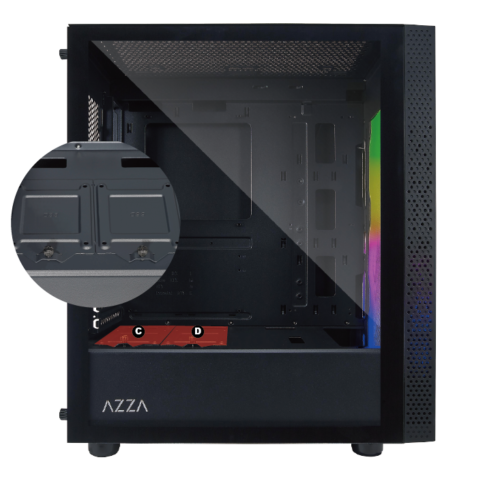 New AZZA Bundle Celesta CSAZ-340F ARGB Mid Tower ATX Case w/ SHARK ATX-1000-LED 1000W BLUE LED PSU