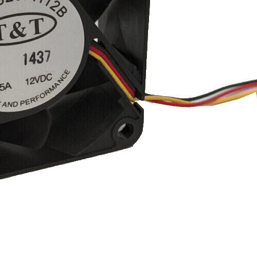 2-Pack: T&T MWP625FH12B 60mm 7000 RPM Dual Ball Bearing DC 12V Server Cooling Case Fan