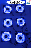 6-Pack: NEW Enermax 90mm x 25mm Blue LED 3-pin 12V PC Case Cooling Fan + Screws