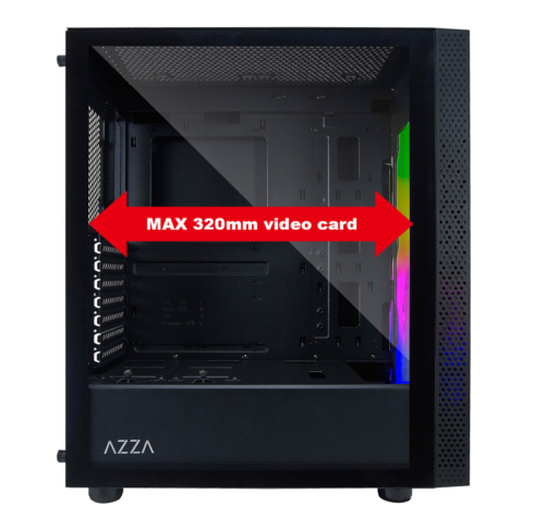 New AZZA Bundle Celesta CSAZ-340F ARGB Mid Tower ATX Case w/ SHARK ATX-1000-LED 1000W BLUE LED PSU