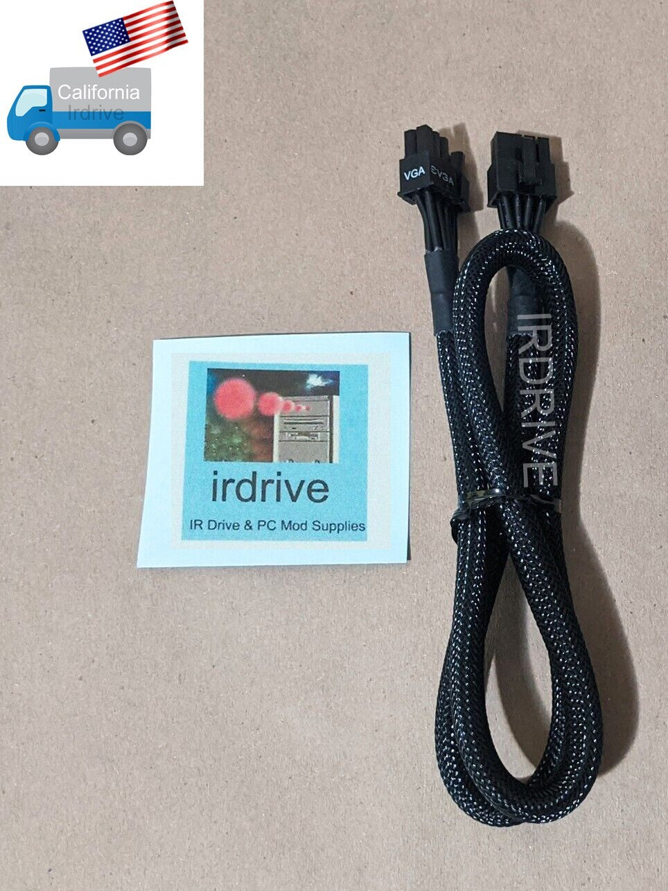 2-Pack: EVGA 8-Pin to Single 6+2-Pin PCI-E Power Cable P/N: W001-00-000147