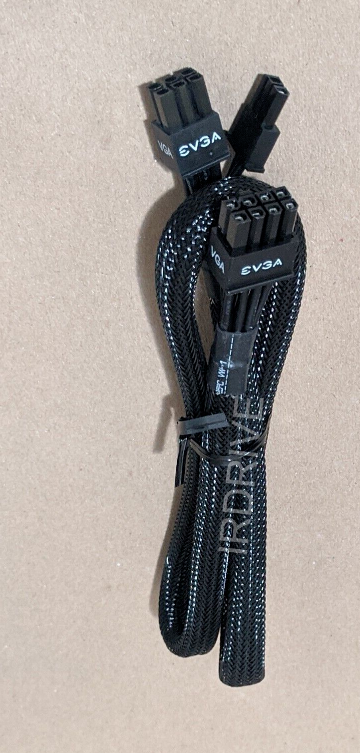 2-Pack: EVGA 8-Pin to Single 6+2-Pin PCI-E Power Cable P/N: W001-00-000147