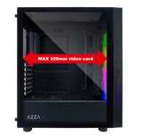 New AZZA Bundle Celesta CSAZ-340F ARGB Mid Tower ATX Case w/ SHARK ATX-1000-LED 1000W BLUE LED PSU
