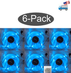 6pack: NEW Enermax Twister 80mm Blue LED 3pin 12V ON/OFF Switch Case Cooling Fan