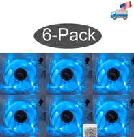 6pack: NEW Enermax Twister 80mm Blue LED 3pin 12V ON/OFF Switch Case Cooling Fan