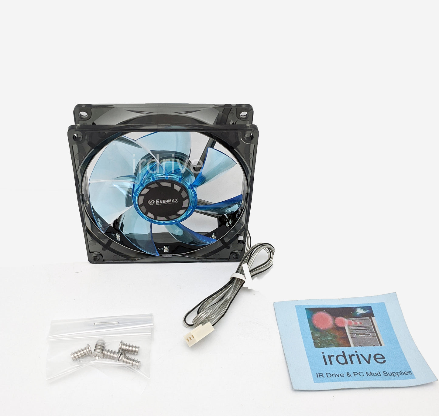 2-Pack: NEW Enermax 90mm x 25mm Blue LED 3-pin 12V PC Case Cooling Fan + Screws