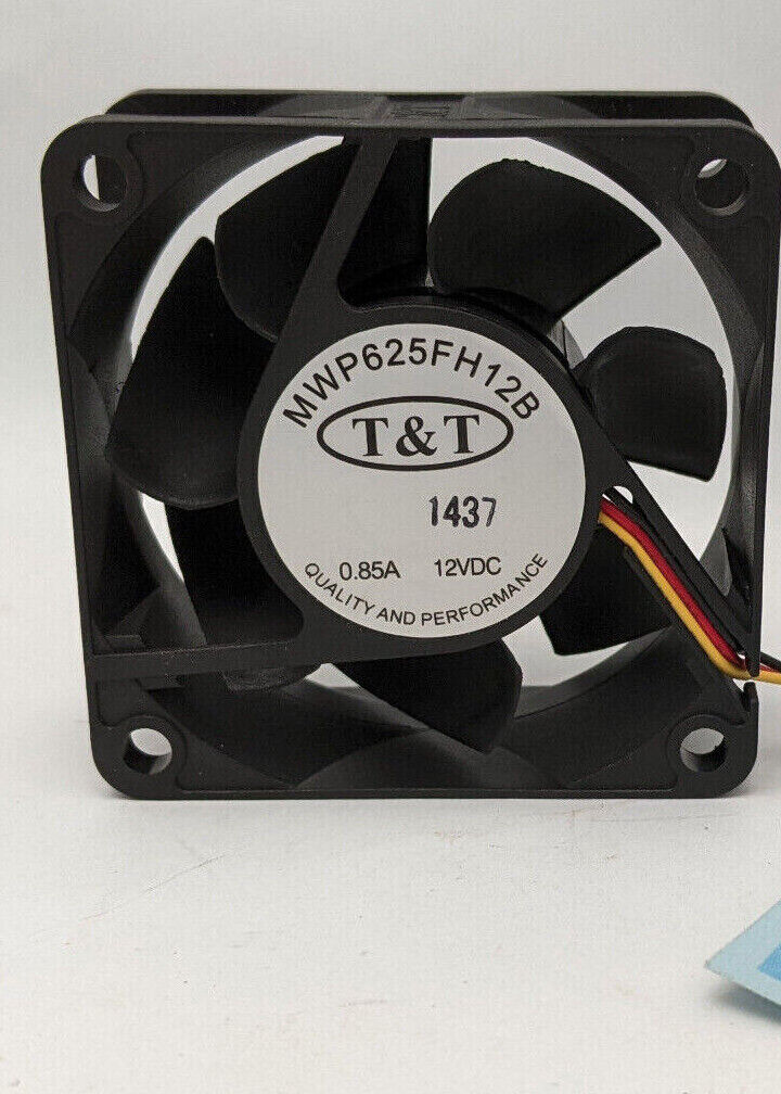 2-Pack: T&T MWP625FH12B 60mm 7000 RPM Dual Ball Bearing DC 12V Server Cooling Case Fan
