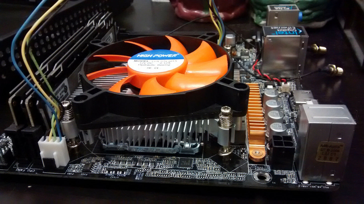 Lot 7: NEW HIGH POWER® LGA-115x-mITX 1U Low-Profile Quiet 80mm CPU Cooling Fan i5 i7