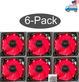 6-pack: NEW Enermax Twister 80mm x 25mm RED LED 3-pin 12V Case Cooling Fan